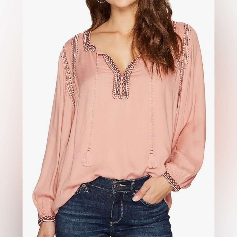 Lucky Brand long sleeve peasant top